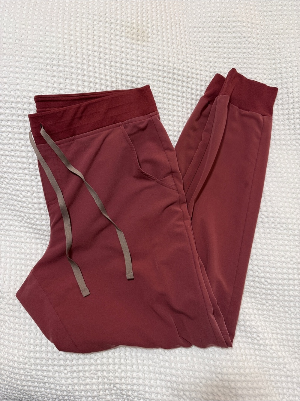 Figs Dark Cherry Drawstring scrub pants